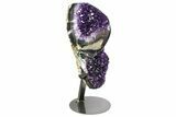 Amethyst Geode With Metal Stand - Uruguay #152385-3